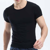 New Tops Men T Shirt Fitness T-shirts Mens V neck Man T-shirt For Male Tshirts M-4XL Plue Size B0667 aidase-shop