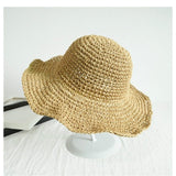 Folding Straw Hat Women's Summer Outing Sun Visor Holiday Cool Hat Seaside Beach Hat Tide Summer Hats aidase-shop