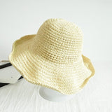 Folding Straw Hat Women's Summer Outing Sun Visor Holiday Cool Hat Seaside Beach Hat Tide Summer Hats aidase-shop