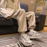 Aidase Man Casual Tie Leg Straight Pants Woman Corduroy Solid Color Oversize Trousers Man Warm Korean Streetwear Pants aidase-shop