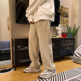 Aidase Man Casual Tie Leg Straight Pants Woman Corduroy Solid Color Oversize Trousers Man Warm Korean Streetwear Pants aidase-shop