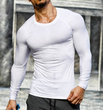 Men Quick Dry Fitness Tees Outdoor Sport Running Climbing Long Sleeves Tights Bodybuilding Tops Gym Train Compression T-shirt aidase-shop