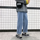 Neploha Korean Solid Color Men's Straight Denim Pants 2020 Harajuku Man Streetwear Loose Casual Jeans Trousers Man Clothing aidase-shop