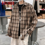 Aidase Plaid Men Shirts For Men Clothing Korean Style Men Shirt Long Sleeve Plaid Shirt Korean Clothes 5XL 2021 Spring aidase-shop