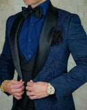 Aidase Mens Wedding Suits 2021 Italian Design Custom Made Black Smoking Tuxedo Jacket 3 Piece Groom Terno Suits For Men aidase-shop