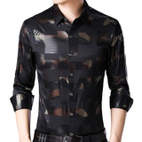 Brand Casual Spring Luxury Plaid Long Sleeve Slim Fit Men Shirt Streetwear Social Dress Shirts Mens Fashions Jersey 2306 aidase-shop