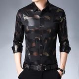 Brand Casual Spring Luxury Plaid Long Sleeve Slim Fit Men Shirt Streetwear Social Dress Shirts Mens Fashions Jersey 2306 aidase-shop