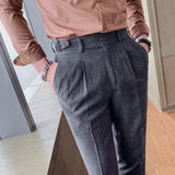 Autumn Streetwear Men Business Casual Slim Fit Pant Office Trousers Men Korean Style Fall Fashion All-match Straight Pants White aidase-shop