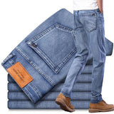Spring Summer Men's Stretch Straight Fit Jeans Men's Denim Pants Brand New Style Trousers  Mens Wear aidase-shop