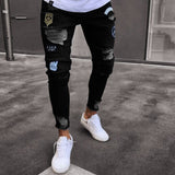 Long Pencil Pant Ripped Slim Blue Denim Spring Hole 2021 Fashion Thin Skinny Streetwear Jean for Men Boy Hiphop Trousers Clothes aidase-shop