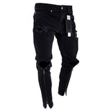 Long Pencil Pant Ripped Slim Blue Denim Spring Hole 2021 Fashion Thin Skinny Streetwear Jean for Men Boy Hiphop Trousers Clothes aidase-shop