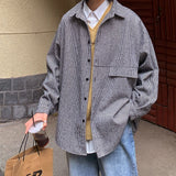 Aidase Simple Retro Check Jacket Tide Boy Japanese Street Autumn And Winter Wild Plaid Jacket Thick Shirt aidase-shop