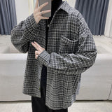 Aidase Simple Retro Check Jacket Tide Boy Japanese Street Autumn And Winter Wild Plaid Jacket Thick Shirt aidase-shop