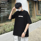 Summer Print T-shirt Men Half Sleeve Tee Shirt Fashion Brand Fashion Streetwear Loose Japan Style Oversize Top Men 2020 aidase-shop