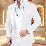 Aidase New Luxury Men Wedding Suits Pink 3 Pieces Custom Groom Suit Dress Tuxedo Slim fit Jacquard Blazer Double Breasted Vest Pant Set aidase-shop
