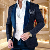 Aidase New Luxury Men Wedding Suits Pink 3 Pieces Custom Groom Suit Dress Tuxedo Slim fit Jacquard Blazer Double Breasted Vest Pant Set aidase-shop