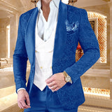 Aidase New Luxury Men Wedding Suits Pink 3 Pieces Custom Groom Suit Dress Tuxedo Slim fit Jacquard Blazer Double Breasted Vest Pant Set aidase-shop