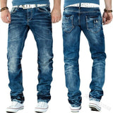 Mandylandy Men's Fashion Jeans Ripped Jeans Slim Fit Denim Pleated Jeans Male Straight Retro Tide Pants Jeans for Men aidase-shop