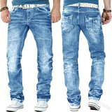 Mandylandy Men's Fashion Jeans Ripped Jeans Slim Fit Denim Pleated Jeans Male Straight Retro Tide Pants Jeans for Men aidase-shop