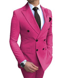 Aidase 2021 New Beige Men's Suit 2 Pieces Double-Breasted Notch Lapel Flat Slim Fit Casual Tuxedos For Wedding(Blazer+Pants) aidase-shop