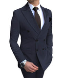Aidase 2021 New Beige Men's Suit 2 Pieces Double-Breasted Notch Lapel Flat Slim Fit Casual Tuxedos For Wedding(Blazer+Pants) aidase-shop