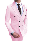 Aidase 2021 New Beige Men's Suit 2 Pieces Double-Breasted Notch Lapel Flat Slim Fit Casual Tuxedos For Wedding(Blazer+Pants) aidase-shop