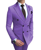 Aidase 2021 New Beige Men's Suit 2 Pieces Double-Breasted Notch Lapel Flat Slim Fit Casual Tuxedos For Wedding(Blazer+Pants) aidase-shop