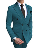 Aidase 2021 New Beige Men's Suit 2 Pieces Double-Breasted Notch Lapel Flat Slim Fit Casual Tuxedos For Wedding(Blazer+Pants) aidase-shop