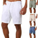 Aidase 2022 New Men's Casual Fashion Flax High Quality Shorts Linen Solid Color Short trousers Male Summer Beach Breathable Flax Shorts aidase-shop