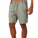 Aidase 2022 New Men's Casual Fashion Flax High Quality Shorts Linen Solid Color Short trousers Male Summer Beach Breathable Flax Shorts aidase-shop