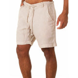 Aidase 2022 New Men's Casual Fashion Flax High Quality Shorts Linen Solid Color Short trousers Male Summer Beach Breathable Flax Shorts aidase-shop