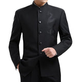 Aidase Dragon Embroidery Men Chinese Style Tunic Suit Jacket Mandarin Stand Collar New 2022 Kung Fu Uniform Coat Single Breasted Black aidase-shop