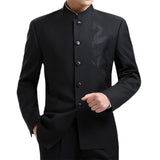 Aidase Dragon Embroidery Men Chinese Style Tunic Suit Jacket Mandarin Stand Collar New 2022 Kung Fu Uniform Coat Single Breasted Black aidase-shop