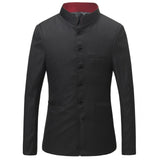 Aidase Dragon Embroidery Men Chinese Style Tunic Suit Jacket Mandarin Stand Collar New 2022 Kung Fu Uniform Coat Single Breasted Black aidase-shop
