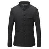 Aidase Dragon Embroidery Men Chinese Style Tunic Suit Jacket Mandarin Stand Collar New 2022 Kung Fu Uniform Coat Single Breasted Black aidase-shop
