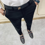 Aidase Spring 2021 Men Pants Korean Slim Fit Men Casual Ankle Length Pants Streetwear Men High Quality Black Gray Dress Suit Pant Man aidase-shop