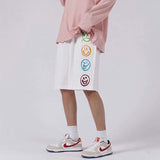 2021 Summer Men's Shorts Korean Fashion Streetwear Printing Smiley Shorts Men Casual Men Clothing Elastic Waist Sweat Shorts aidase-shop