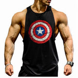 Skull Captain Gym Cotton Singlets Canotte Bodybuilding Stringer Tank Top Super man Fitness Shirt Muscle Guys Sleeveless Tanktop aidase-shop