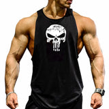 Skull Captain Gym Cotton Singlets Canotte Bodybuilding Stringer Tank Top Super man Fitness Shirt Muscle Guys Sleeveless Tanktop aidase-shop