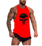 Skull Captain Gym Cotton Singlets Canotte Bodybuilding Stringer Tank Top Super man Fitness Shirt Muscle Guys Sleeveless Tanktop aidase-shop