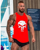 Skull Captain Gym Cotton Singlets Canotte Bodybuilding Stringer Tank Top Super man Fitness Shirt Muscle Guys Sleeveless Tanktop aidase-shop