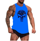 Skull Captain Gym Cotton Singlets Canotte Bodybuilding Stringer Tank Top Super man Fitness Shirt Muscle Guys Sleeveless Tanktop aidase-shop