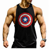 Skull Captain Gym Cotton Singlets Canotte Bodybuilding Stringer Tank Top Super man Fitness Shirt Muscle Guys Sleeveless Tanktop aidase-shop