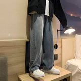 Men's Fashion Loose Jeans Straight 2021 Autumn New Woman Casual Jeans Mans Streetwear Korean Black Hip Hop Jeans Trouser aidase-shop