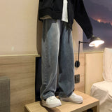 Men's Fashion Loose Jeans Straight 2021 Autumn New Woman Casual Jeans Mans Streetwear Korean Black Hip Hop Jeans Trouser aidase-shop