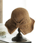 brand WOMEN Summer Hats Sun Beach Panama Straw hat Wide Wave Brim Folded Outdoor CAPS Leisure Holiday Raffia Cap visors hat aidase-shop