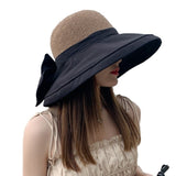 brand WOMEN Summer Hats Sun Beach Panama Straw hat Wide Wave Brim Folded Outdoor CAPS Leisure Holiday Raffia Cap visors hat aidase-shop