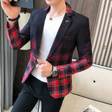 Aidase 2022 new style Premium color scheme for men slim fit business plaid Blazers/Male fashion Leisure suit coat plaid Jackets S-3XL aidase-shop