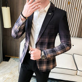Aidase 2022 new style Premium color scheme for men slim fit business plaid Blazers/Male fashion Leisure suit coat plaid Jackets S-3XL aidase-shop