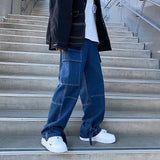 Aidase Men Jeans Wide Leg Denim Pant Loose Straight Baggy Men's Jeans Streetwear Skateboard Pants S-5XL Neutral Trousers Hip Hop Casual aidase-shop